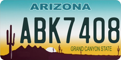 AZ license plate ABK7408