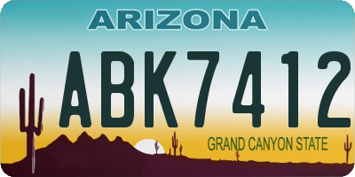 AZ license plate ABK7412