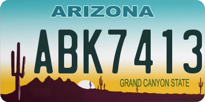AZ license plate ABK7413