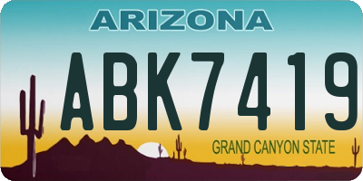AZ license plate ABK7419
