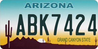 AZ license plate ABK7424