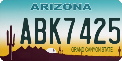 AZ license plate ABK7425