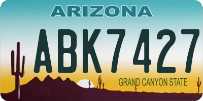 AZ license plate ABK7427