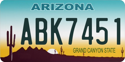AZ license plate ABK7451