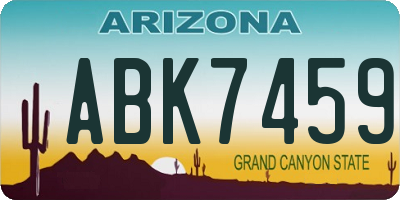 AZ license plate ABK7459