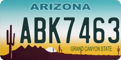 AZ license plate ABK7463