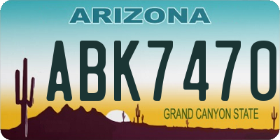 AZ license plate ABK7470