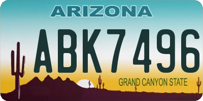 AZ license plate ABK7496