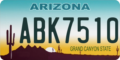 AZ license plate ABK7510