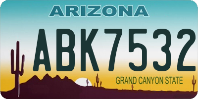 AZ license plate ABK7532