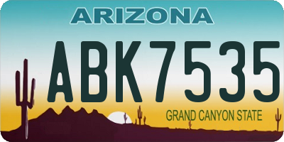 AZ license plate ABK7535