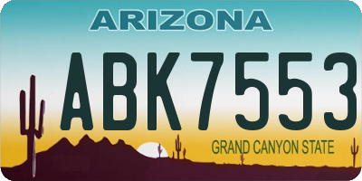 AZ license plate ABK7553