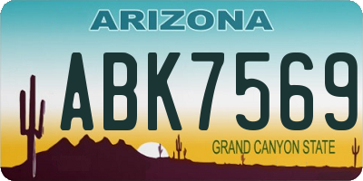 AZ license plate ABK7569