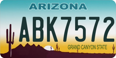 AZ license plate ABK7572