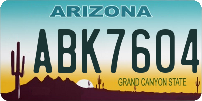 AZ license plate ABK7604