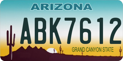 AZ license plate ABK7612