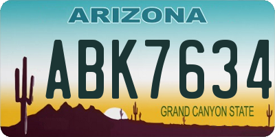 AZ license plate ABK7634