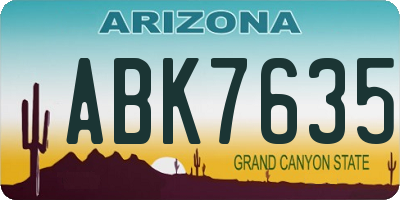 AZ license plate ABK7635