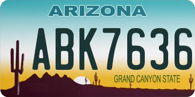AZ license plate ABK7636