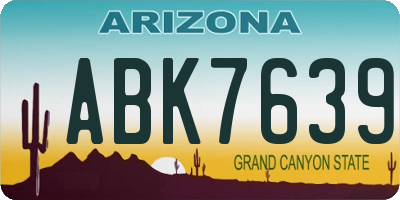 AZ license plate ABK7639