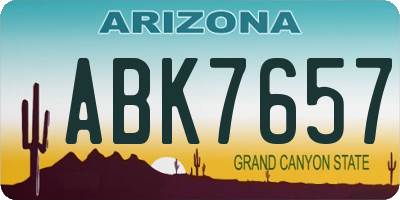 AZ license plate ABK7657