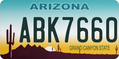 AZ license plate ABK7660
