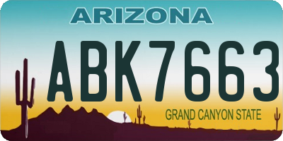 AZ license plate ABK7663
