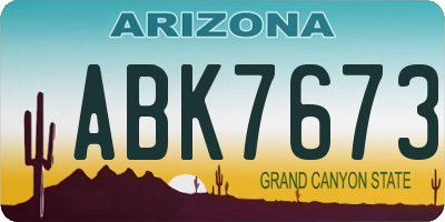 AZ license plate ABK7673