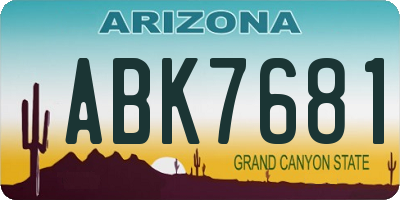 AZ license plate ABK7681