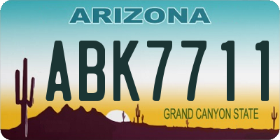AZ license plate ABK7711