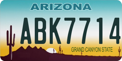 AZ license plate ABK7714