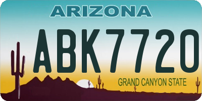 AZ license plate ABK7720