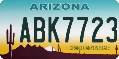 AZ license plate ABK7723
