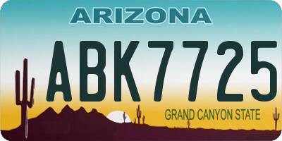 AZ license plate ABK7725