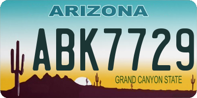 AZ license plate ABK7729