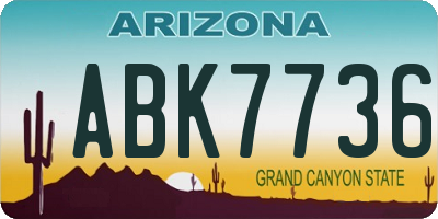 AZ license plate ABK7736