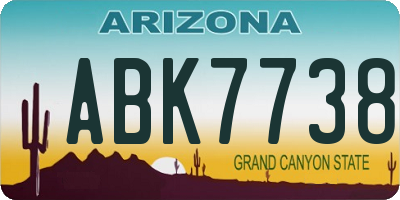 AZ license plate ABK7738