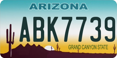 AZ license plate ABK7739