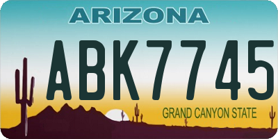 AZ license plate ABK7745