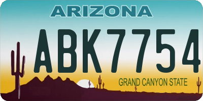 AZ license plate ABK7754