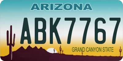 AZ license plate ABK7767