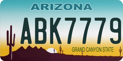 AZ license plate ABK7779