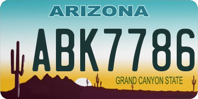 AZ license plate ABK7786