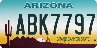 AZ license plate ABK7797
