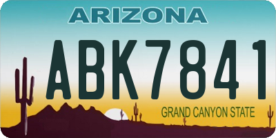 AZ license plate ABK7841