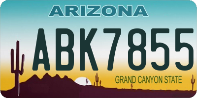 AZ license plate ABK7855