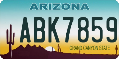 AZ license plate ABK7859