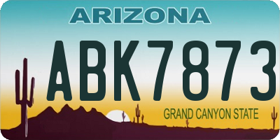 AZ license plate ABK7873