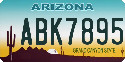 AZ license plate ABK7895