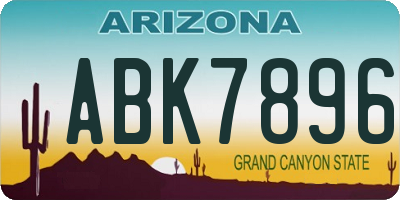 AZ license plate ABK7896